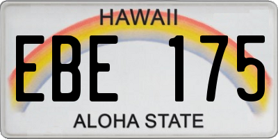 HI license plate EBE175