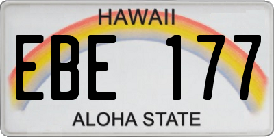 HI license plate EBE177