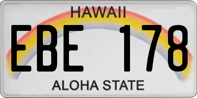 HI license plate EBE178