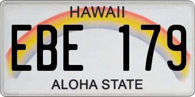 HI license plate EBE179