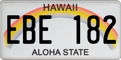 HI license plate EBE182