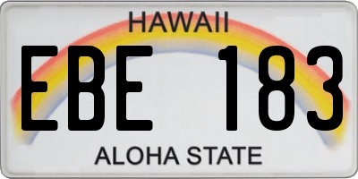 HI license plate EBE183