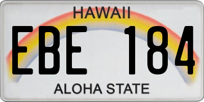 HI license plate EBE184