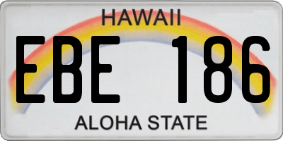 HI license plate EBE186