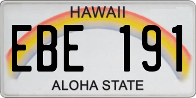 HI license plate EBE191
