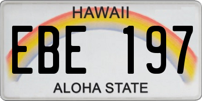 HI license plate EBE197