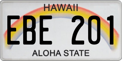 HI license plate EBE201