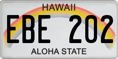 HI license plate EBE202