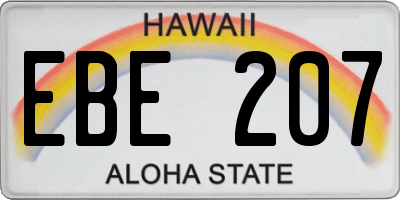 HI license plate EBE207