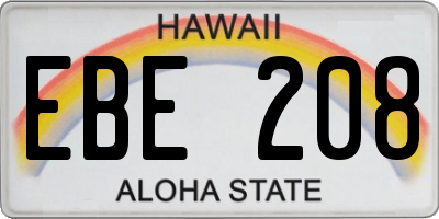 HI license plate EBE208