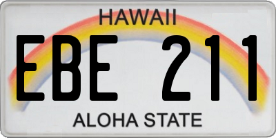 HI license plate EBE211