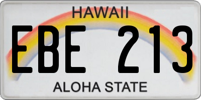 HI license plate EBE213