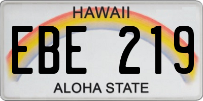 HI license plate EBE219