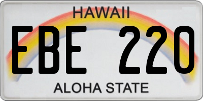 HI license plate EBE220