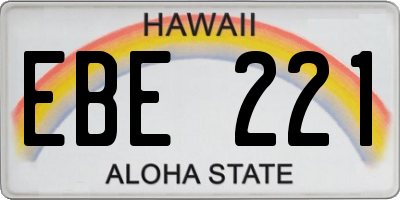 HI license plate EBE221