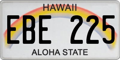 HI license plate EBE225