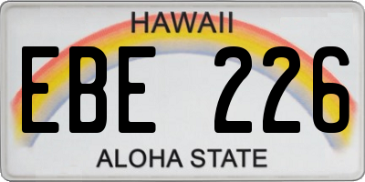 HI license plate EBE226