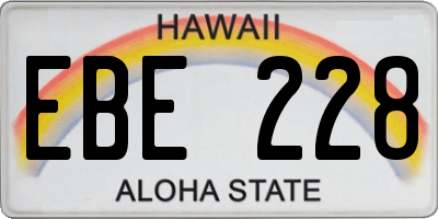 HI license plate EBE228