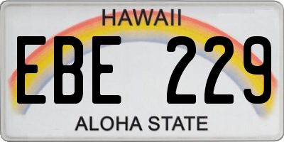 HI license plate EBE229