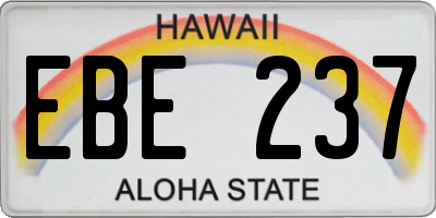 HI license plate EBE237