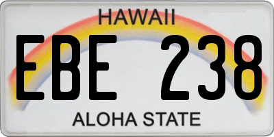 HI license plate EBE238