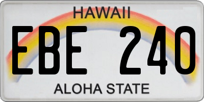 HI license plate EBE240