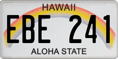 HI license plate EBE241