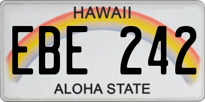 HI license plate EBE242