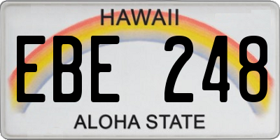 HI license plate EBE248