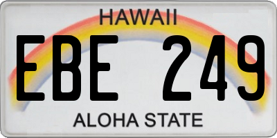 HI license plate EBE249