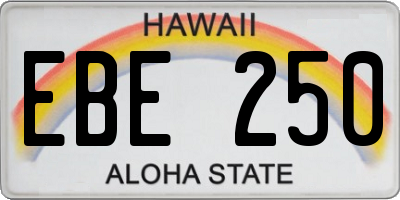 HI license plate EBE250