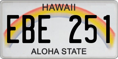 HI license plate EBE251