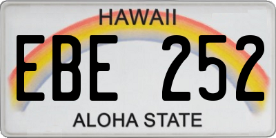 HI license plate EBE252