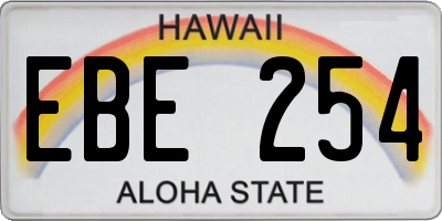 HI license plate EBE254