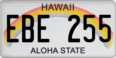 HI license plate EBE255