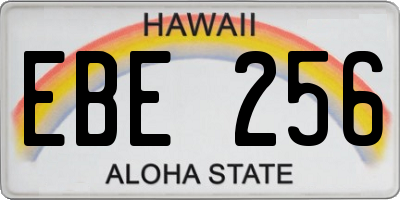 HI license plate EBE256