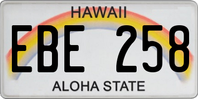 HI license plate EBE258