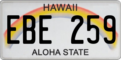 HI license plate EBE259
