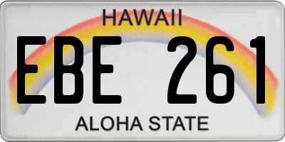 HI license plate EBE261