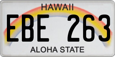 HI license plate EBE263