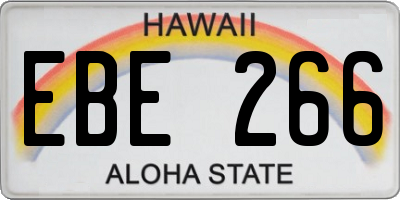 HI license plate EBE266