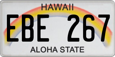 HI license plate EBE267