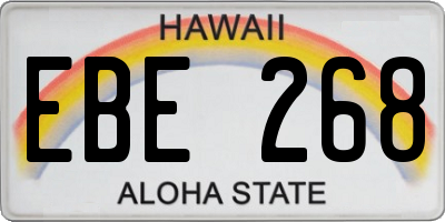 HI license plate EBE268