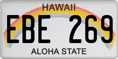 HI license plate EBE269