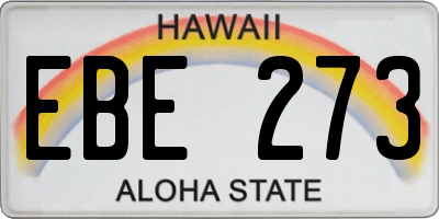 HI license plate EBE273