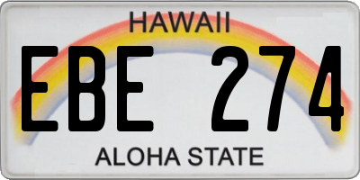 HI license plate EBE274