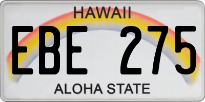 HI license plate EBE275