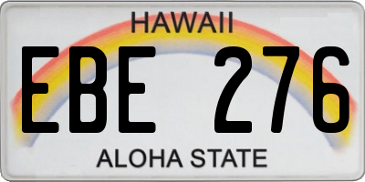 HI license plate EBE276