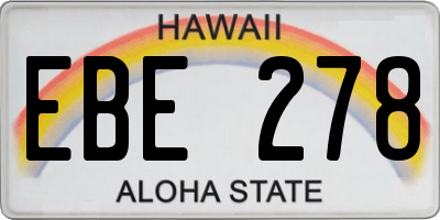 HI license plate EBE278