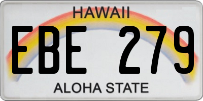 HI license plate EBE279